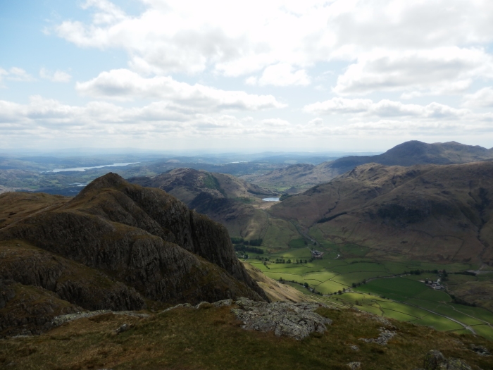 Looking down into Langdale from Pike of Stickle