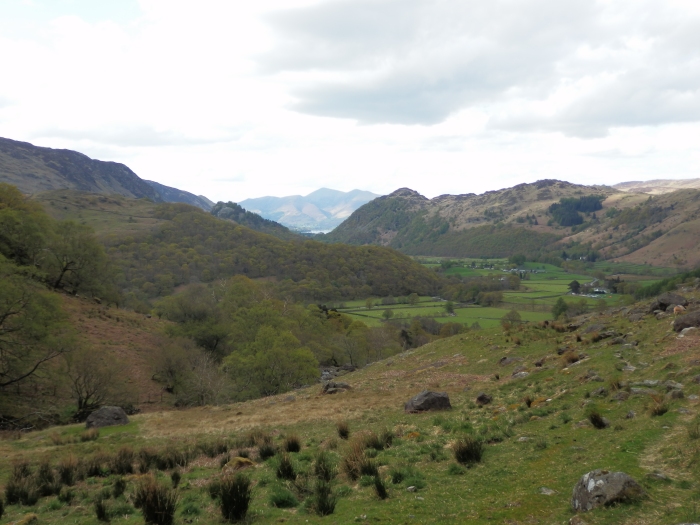 Views back into Borrowdale and of Castle Crag