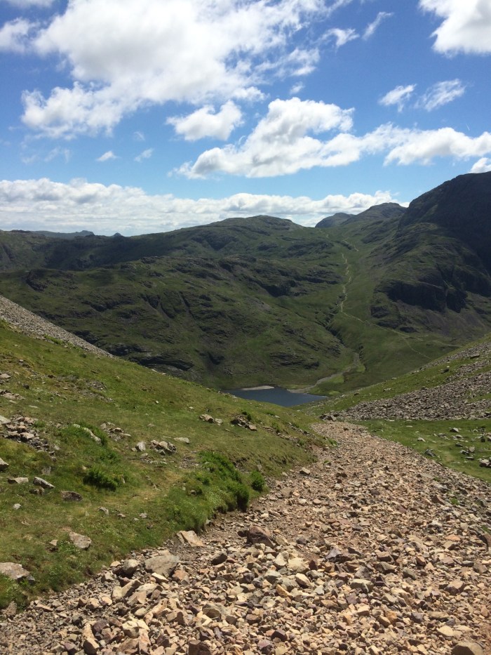 Looking down Aaron Slack to Styhead (Photo: Gina)